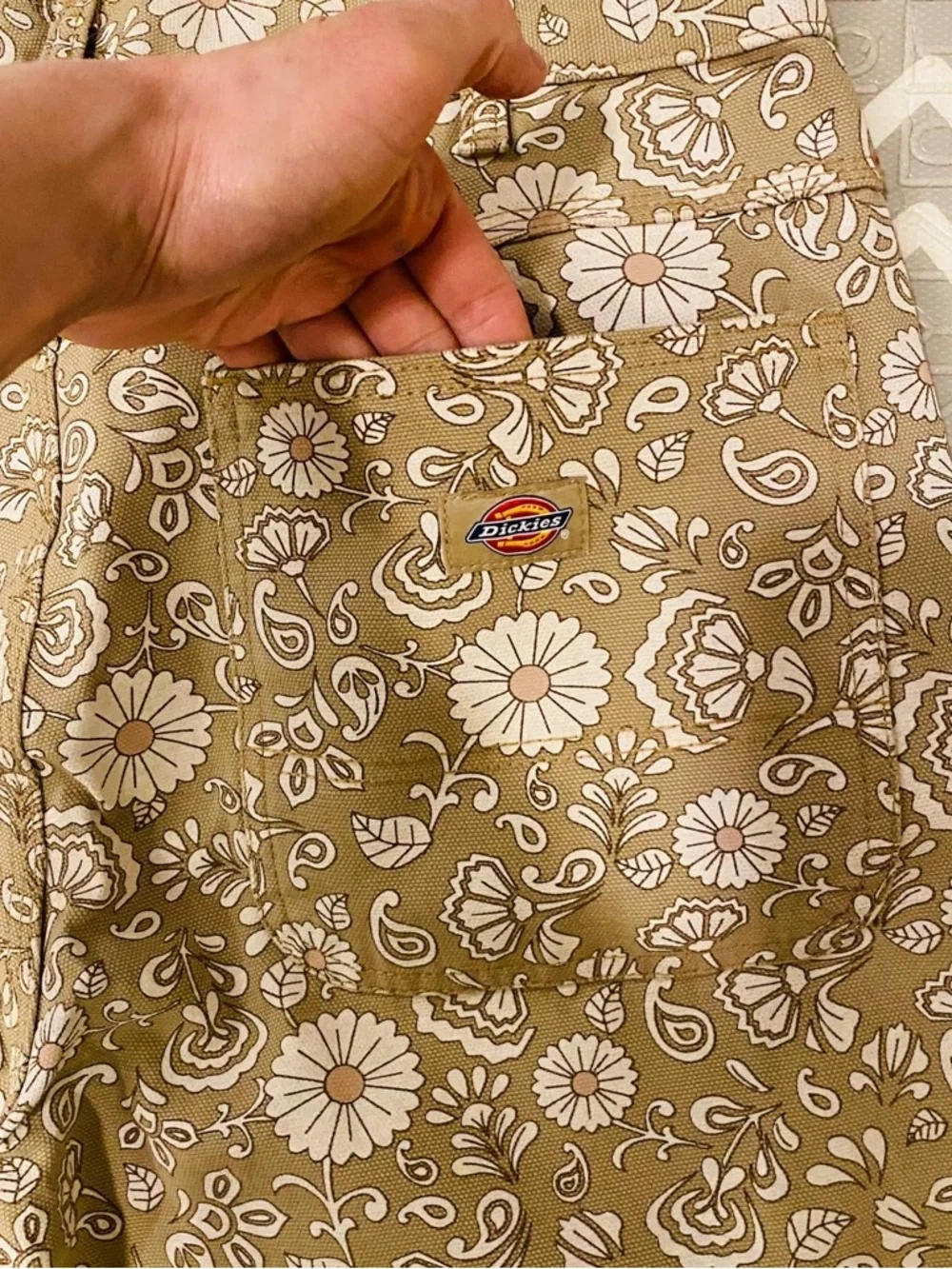 Special edition floral bandana dickies canvas jeans pants